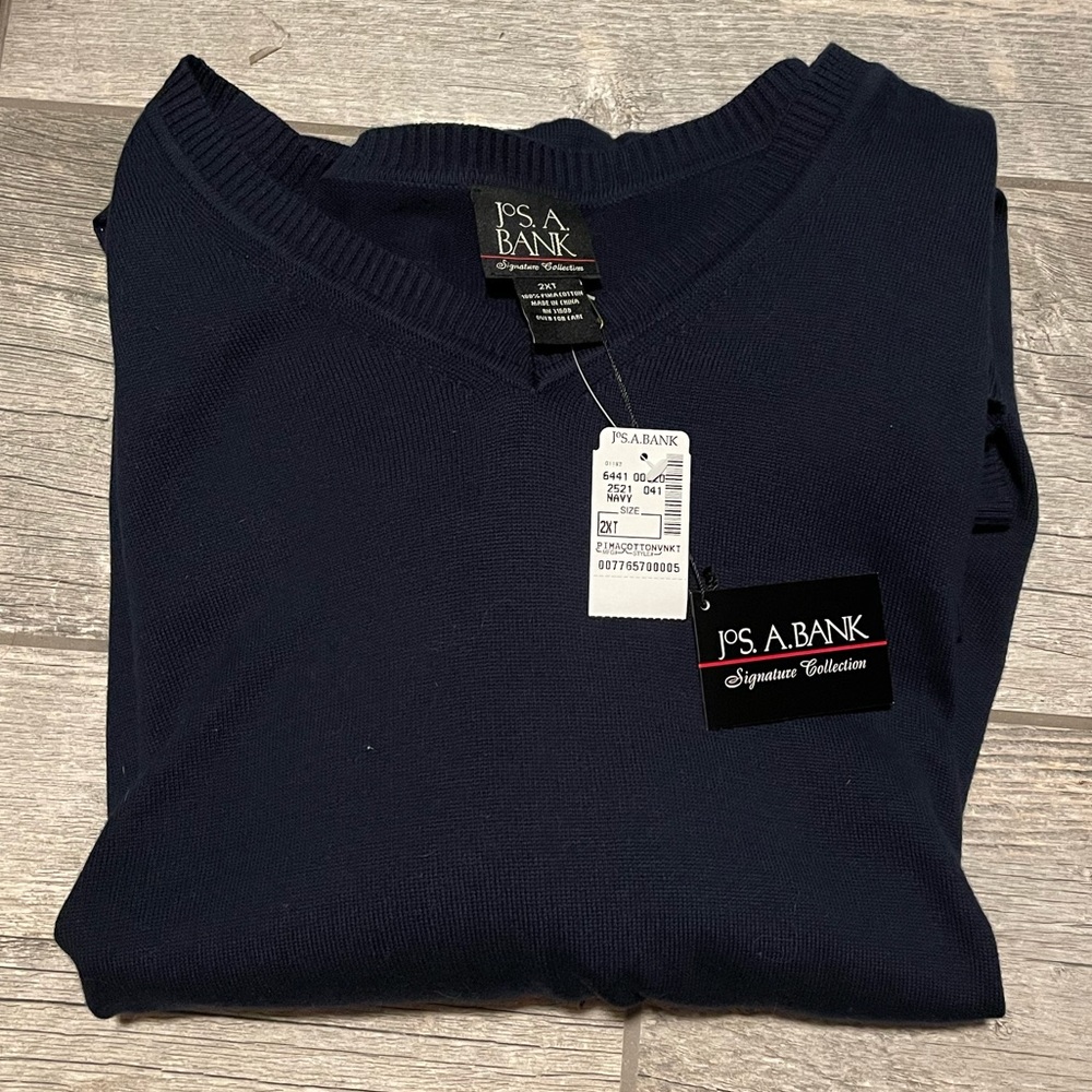 NWT 2XLT Jos. A. Bank Cotton V-Neck Sweater